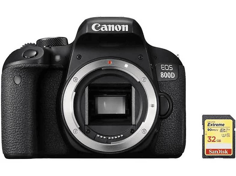Cámara digital  CANON 800D + 32GB SD 18 megapixel Full HD 1080p Negro 